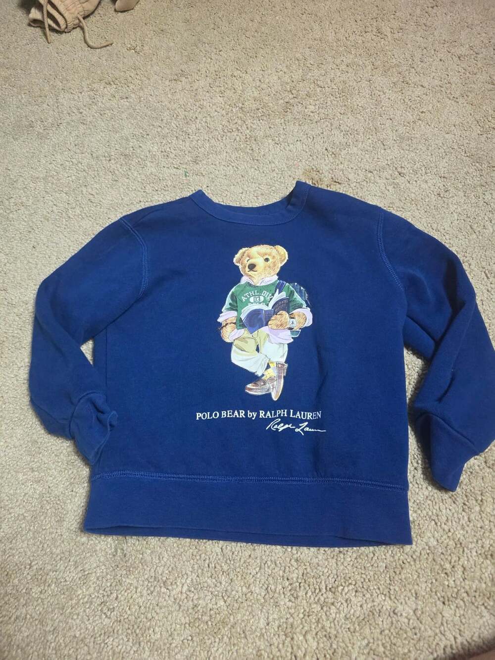 Polo Ralph Lauren Polo Bear Blue Fleece Sweatshirt Size 4T